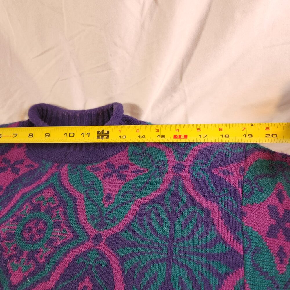 Mcnaughton Wear Petites Womens 90s Pullover Sweater Shoulder Pads Purple ReadDsc - Picture 8 of 11